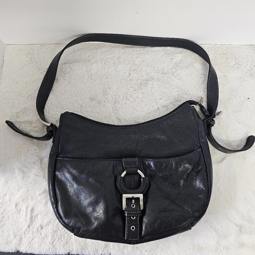 Stone Mountain Shoulder Bag Black Leather